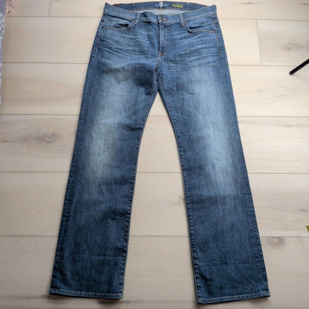 7 For All Mankind Bootcut Jeans Mens 38 Blue Stretch Denim 38x36